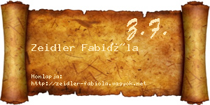 Zeidler Fabióla névjegykártya